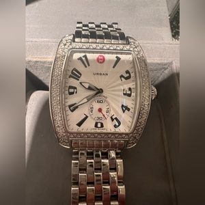 Michele large Urban Diamond watch color silver